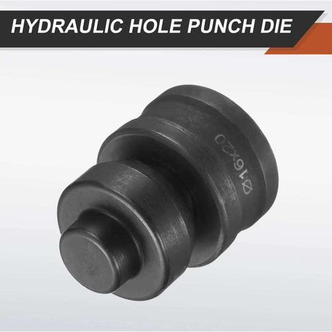 Hydraulic Hole Punch Die Set 16X20mm Oval For CH60 Electric Punching Machine made of 40Cr steel, black heavy duty punch kit.