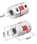 Flexible Shaft Coupling 12mm To 12mm Bore L35xD25 for Servo Stepper Motors, showing dimensions 35x25 mm with elastomer insert