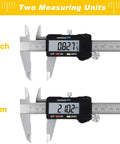 Digital Caliper With Stainless Steel Body And Large LCD Screen For 0 To 6 Inches And Millimeter Conversion Pro Grade Accuracy Heavy Duty Build