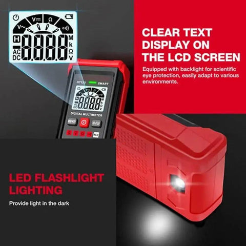 Smart Auto Ranging Digital Multimeter TM 510 4000 Counts with LED light, large display, non-contact voltage detection