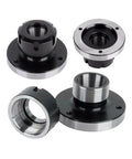 Solid Carbon Steel Collet Chuck Set Includes ER16 ER20 ER25 And ER32 Sizes showing different collet heads for CNC milling.