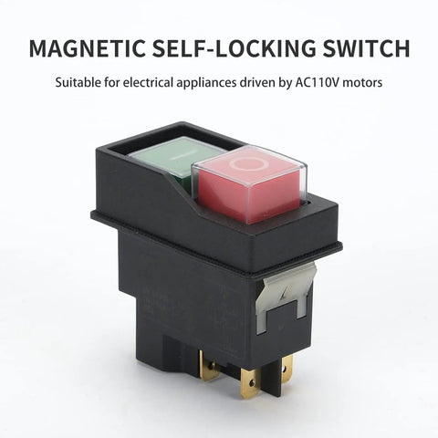 Job Site Magnetic On Off Switch With Automatic Vacuum Control For Power Tools Grinders And Cutters Rock Solid 16A 110V with red and green buttons.
