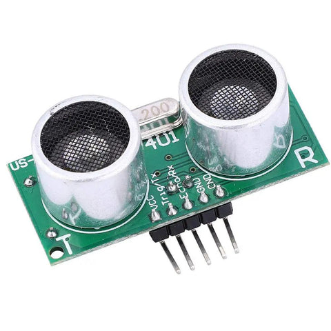 Top-Notch Ultrasonic Sensor Module With Temperature Compensation For Spot On Distance Sensing, green circuit board, silver sensors
