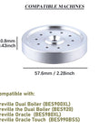 Built Tough Stainless Steel Inner Shower Screen Holder Replacement for Breville Sage Dual Boiler Oracle Touch Espresso Machine, 57.6mm size.