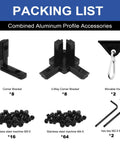 18 Pack Aluminum Extrusion Hardware Kit With 2020 3 Way Corner Brackets Inside Joints Sliding Hooks And Wrench For 20 Series