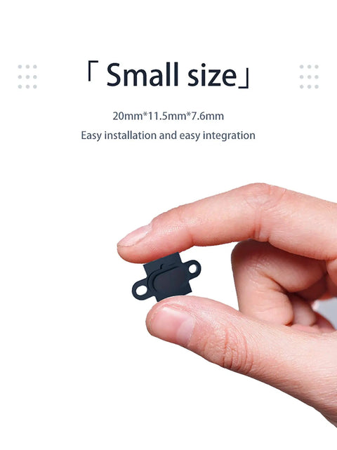 Compact Budget Friendly Short Range LiDAR Sensor 3cm-200cm for Drones and Robots shown between fingers with dimensions