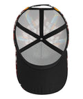 Interior view of Conveyor Belt Print Curved Brim Baseball Cap For Golf And Baseball Training, showing breathable polyester lining.