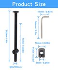 Drop Dead Solid Heavy Duty Carbon Steel M6 Bunk Bed Bolts And Barrel Nut Kit With Hex Wrench Four Inch Black Bedroom Hardware dimensions.