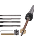 8 Piece Pen Turning Mandrel Kit With 7Mm Drill Bit And Carbon Steel Cutting Shafts For Woodworking Lathes showing metal shafts and cutting bits.