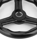 Close-up of 200mm Anti Slip Bakelite Lathe Handwheel with Handle, showing 3 spoke design and durable grip surface