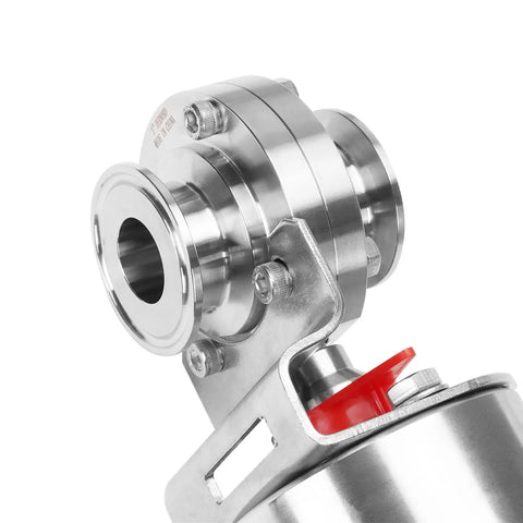 1.5 Inch Tri Clamp Sanitary Butterfly Valve With Pneumatic Actuator Built Tough SS304 Stainless Clamp Connection