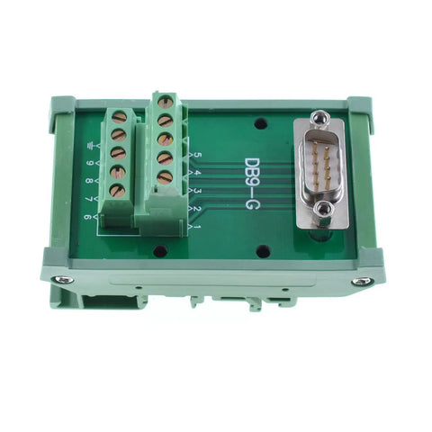 DB9 Male DIN Rail Terminal Block Module For 9 Pin D Sub RS232 Breakout Adapter With Screw Terminals No Solder Interface