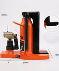 Rock Solid Heavy Duty Hydraulic Claws Jack With Low Profile Design And Compact Metal Body For Smooth Equipment Lifting In Garages Or Professional Shops Tough As Nails Toe Jack, showing detailed size measurements.