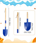 Two Pack Beach Shovels for Kids With 27.2 Inch Wood Handle Metal Spade Detachable Shovels for Sand Digging Snow Gardening Sandbox Toys Ocean Blue Great Gift for Kids and Adults