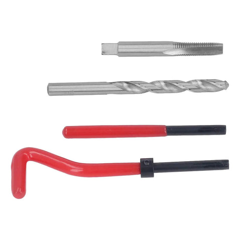 M8x1.25 Thread Repair Kit With 30 Pcs High Speed Steel Helical Inserts And Drill Bits, red tap and drill tools