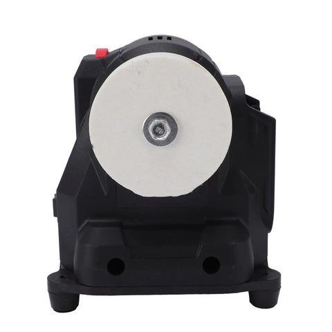Jeffergarden Mini Bench Grinder 100W With Six Speeds Cordless Polisher, front view showing grinding disc for metal deburring.