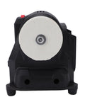 WALFRONT Portable Mini Bench Grinder With Six Adjustable Speed Settings, Powerful 100 Watt Compact Sander front view with white grinding wheel.