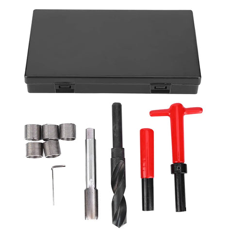 Thread Repair Kit 10Pcs M18x1.5 Stainless Steel Threaded Inserts For Car And Aluminum Holes with tools and black case