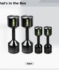 Beefy 2-Piece Aluminum Flange Alignment Dowel Pin Set With Foam Spirit Level Adjustable Height Four Sizes Black Coated