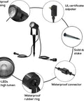 Low Voltage Outdoor Landscape Lighting 4 Pack IP65 Waterproof Path Lights For Yard Garden Lawn Plants, kit components diagram