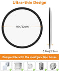 4 Pack LED Flush Mount Ceiling Lights Black 9 Inch 24W Ultra Slim Not Dimmable Daylight 5000K showing ultra-thin design