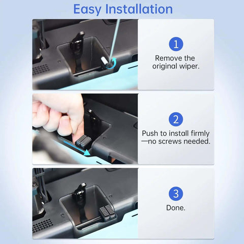 Panda Nozzle Brush Kit With Silicone Wiper installation process for Bambu Lab P1S 3D printer, showing step-by-step guide.