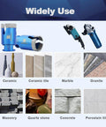 4-1/2in vacuum-brazed diamond core drill bits, blue; two-piece set with 5/8-11 thread (side view).