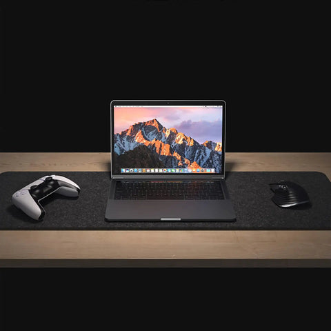 Durable Felt Desk Pad For An Ultra Smooth Workstation Mouse Pad And Keyboard Mat Large 36 By 12 Inches Desk Protector In Dark Gray