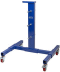 Heavy Duty Electro Hydraulic Pipe Tube Bender Forged For Rough Shop Jobs Handles Up To.120 Wall Aluminum Copper Steel Stainless Chromoly.75 Horsepower 110 Volt Motor on rolling cart in blue.