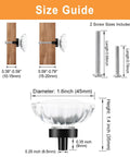 Crystal Cabinet Knobs 8 Pack Vintage Oval Flower Design Matte Black Base Crystal Glass Drawer Knobs size guide image