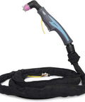 Wsd60 Plasma Cutter Torch Gun Features A Rock Solid 23 Foot Cable And High Frequency Pilot Arc For Smooth Non Touch Starts. Compact torch with black cable.