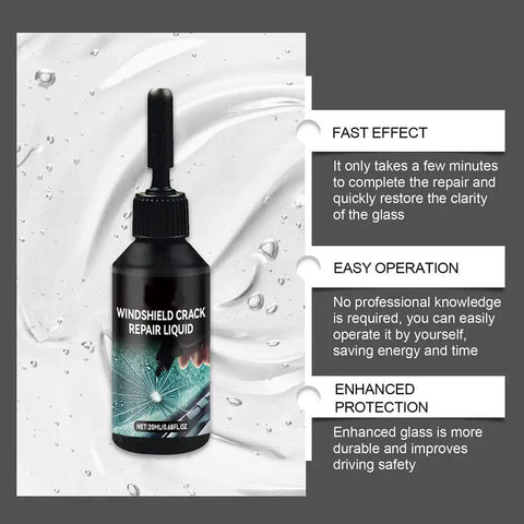 2025 Upgrade Windshield Crack Repair Kit Liquid For Chips And Cracks Car Glass Repair Fluid Glue Scratch Chip Repair Kit Diy Friendly Quick Fix For Windshield Cracks bottle with benefits description background
