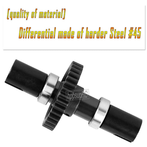 39T Spur Gear Upgrade Kit with Metal Center Diff made of hardened steel #45, side view showcasing gear and differential components
