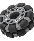 100mm Double Plastic Omnidirectional Wheel For Robots, 360 Degree Movement With Rubber Rollers, Durable Nylon Body, Brass Bearings
