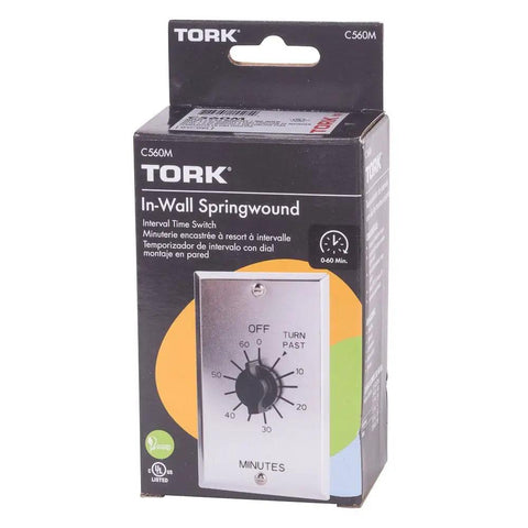 Spring Wound In Wall Twist Timer With Durable Metal Plate, 60 Minute Auto Shutoff product packaging