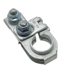 Heavy Duty Positive Battery Terminal End Connector For Hyundai Kia Lexus 919803X010 with two bolts for secure attachment.