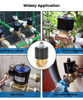 Brass Electric Solenoid Valve 12V Quarter Inch Port Normally Closed For Water Air Gas Fuel Oil applications images collage