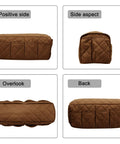 Armchair Caddy With 14 Pockets Waterproof Non Slip Sofa Armrest Organizer Quilted Cotton Multi-view in Coffee Color