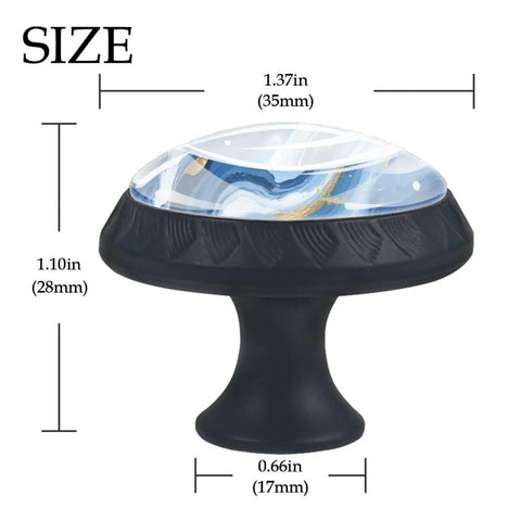 4 Pack Blue Abstract Fluid Marble Glass Cabinet Knobs Round Crystal Kitchen Pulls For Dresser Bathroom Wardrobe Cupboard Doors