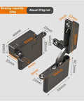 Heavy Duty Glass Door Hinges featuring Smooth Hydraulic Cushion and Upper Lower Adjustable Hidden Rotary Shaft Setup, detailed dimensions