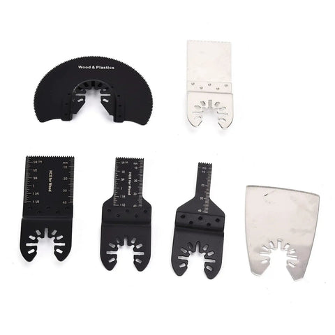 Heavy Duty Oscillating Tool Blades Kit Carbon Steel Multitool Blades For Metal And Wood Versatile Cutting Options displayed on white