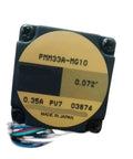 PMM33A-MG10 Electric Stepper Motor 0.35 Amp Precision Drive for automation units, showcasing rugged housing and connection wires.