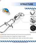Beefed Up High Strength Fishing Swivels Set Stainless Steel Tackle Snaps Locking Connectors For Saltwater Lures, Heavy Duty Snap Swivels, 25 Count, 27 Lb Capacity, Corrosion Resistant Gear For Freshwater And Saltwater, stainless steel snap swivel with ball bearings