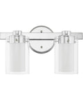 Manhattan 2 Light Bath Light Chrome Sleek Contemporary Vanity Fixture For Modern Bathrooms With Premium Steel Build And Even Illumination