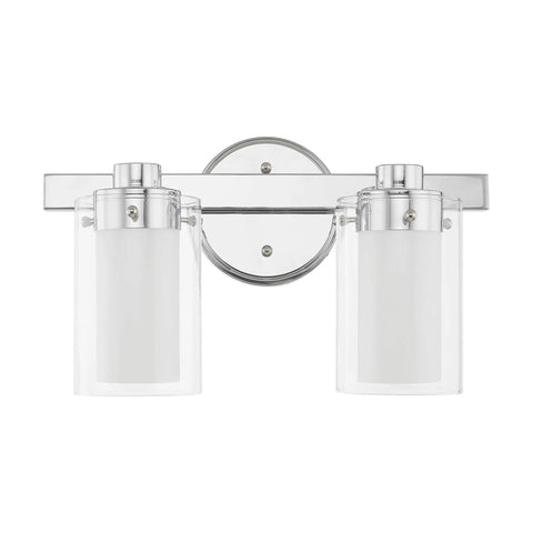 Manhattan 2 Light Bath Light Chrome Sleek Contemporary Vanity Fixture For Modern Bathrooms With Premium Steel Build And Even Illumination