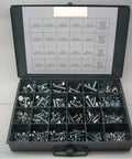 Open tray displaying Fine Thread Metric 10.9 Bolts Nuts And Washers Hardware Kit With Tray M8 Through M14 950 Pieces Heavy Duty Fastener Set.