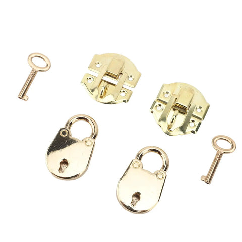 Vintage Hasp Latch Lock Set For Jewelry Boxes And Wooden Cabinets With Rustproof Zinc Alloy And Iron Construction Glossy Finish