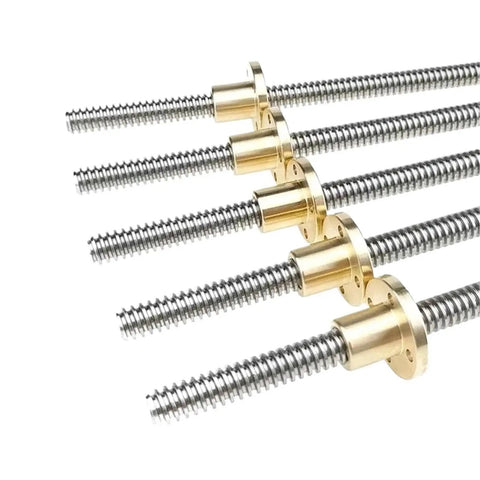 Stainless Steel Ball Screw T12 Lead Screw With Left Hand Thread 3mm Lead 304 Stainless Trapezoidal 350mm Length Reverse Left Hand Nut