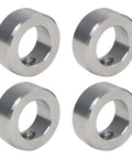Four 304 stainless steel shaft collars, 1/4-in bore, set-screw, 1/2-in OD x 5/16-in width.