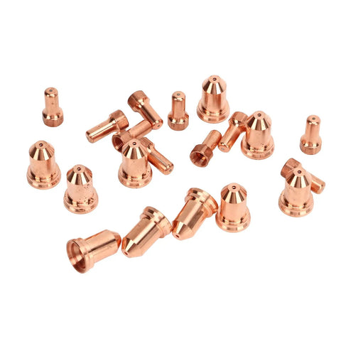 20 Piece Brass Plasma Electrode Tip Kit For PT80 IPT 80 PTM 80 Plasma Cutters Replacement Parts Includes 10 Electrodes And 10 Nozzles
